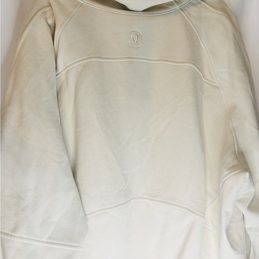 Lululemon Athletica Scuba Oversized Funnel Neck Heathered Bone Sz. XL/ XXL - Picture 9 of 12